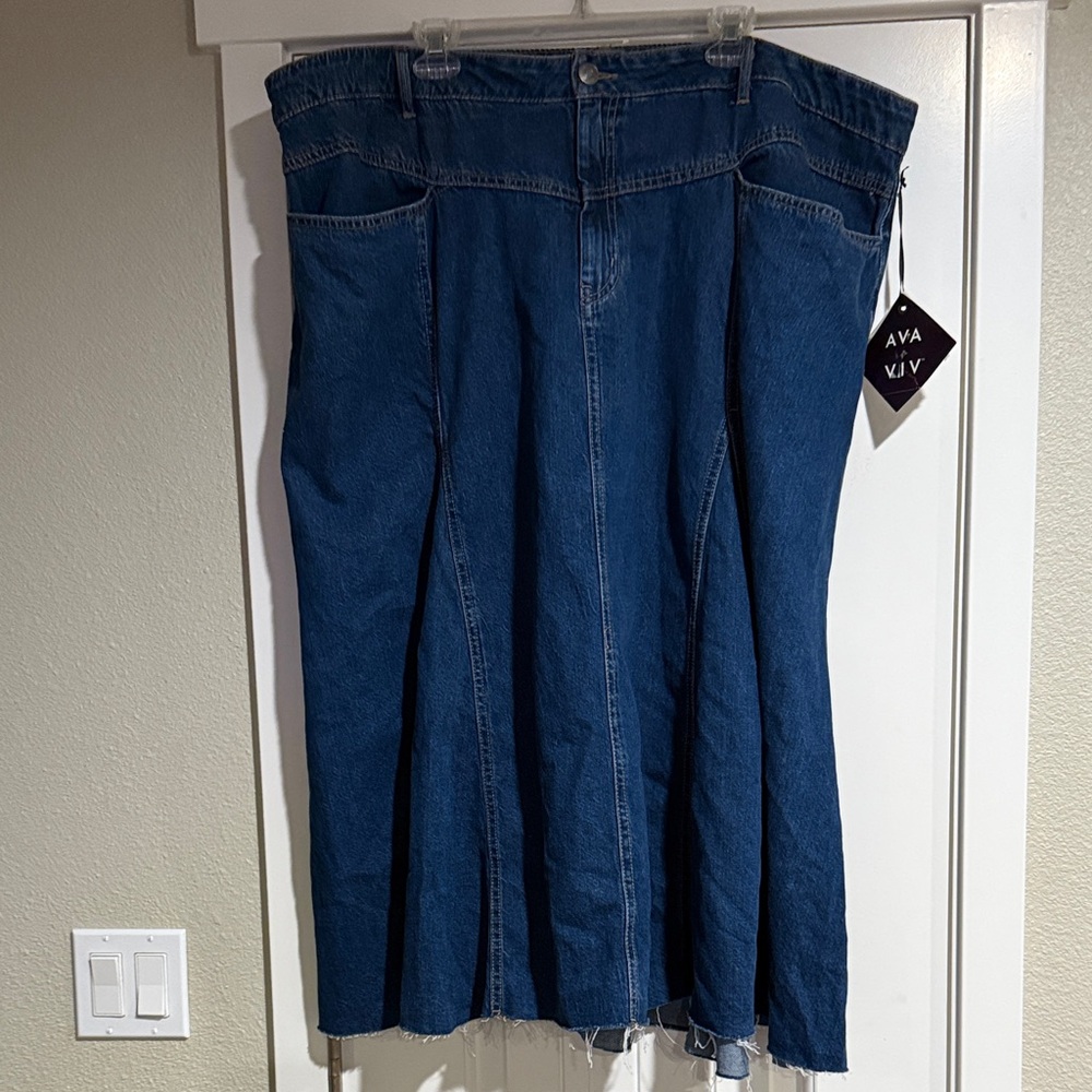 Ava & Viv Dark Blue Denim Skirt